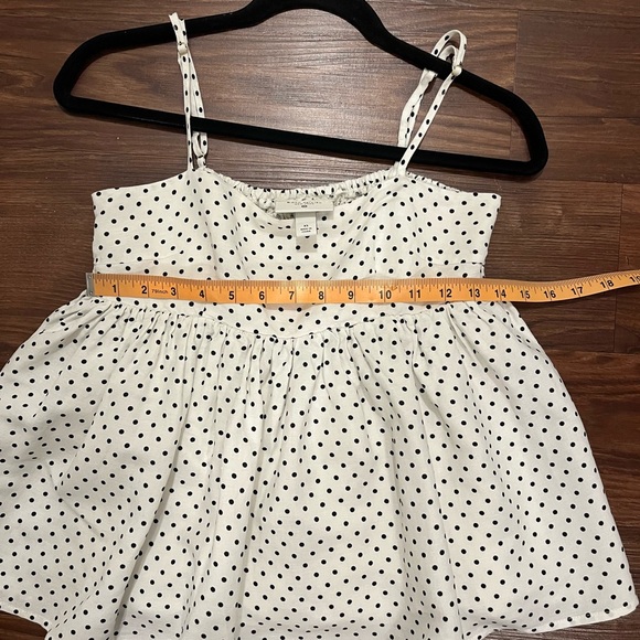 Kate Spade x Target White And Black Polka Dot Babydoll Tank Top Size XS - Picture 8 of 9